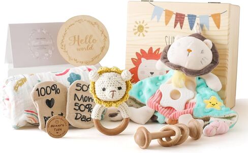 bopoobo هدايا استحمام الطفل للأولاد، هدايا المولود الجديد للأولاد، سلة هدايا فريدة من نوعها للأطفال، هدايا تكشف عن الجنس، قطعة واحدة، بطانية، خشخشة، محبوب، جوارب، بطاقة هدايا، عملات معدنية للقرار، معلم بارز in Kuwait