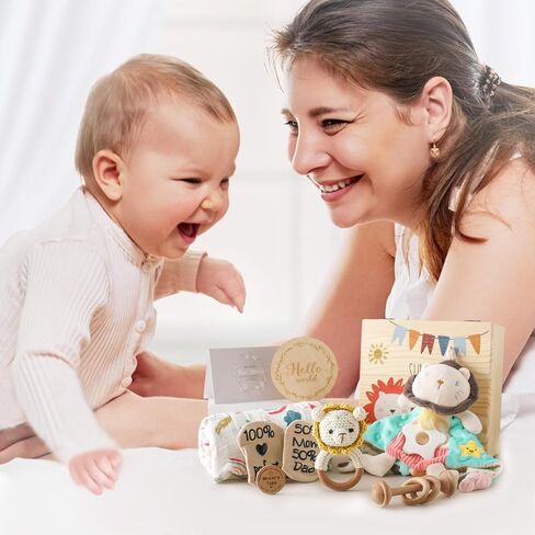 bopoobo هدايا استحمام الطفل للأولاد، هدايا المولود الجديد للأولاد، سلة هدايا فريدة من نوعها للأطفال، هدايا تكشف عن الجنس، قطعة واحدة، بطانية، خشخشة، محبوب، جوارب، بطاقة هدايا، عملات معدنية للقرار، معلم بارز in Kuwait