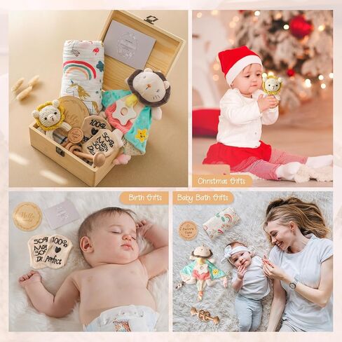 bopoobo هدايا استحمام الطفل للأولاد، هدايا المولود الجديد للأولاد، سلة هدايا فريدة من نوعها للأطفال، هدايا تكشف عن الجنس، قطعة واحدة، بطانية، خشخشة، محبوب، جوارب، بطاقة هدايا، عملات معدنية للقرار، معلم بارز in Kuwait