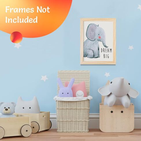 Throwback Traits Safari Nursery Decor - Baby Room Decor Animal Pictures for Nursery, Safari Decor, Baby Wall Decor, Nursery Wall Decor, Nursery Wall Art for Boys and Girls, Set of 6 – 8x10 (Safari) in Saudi Arabia