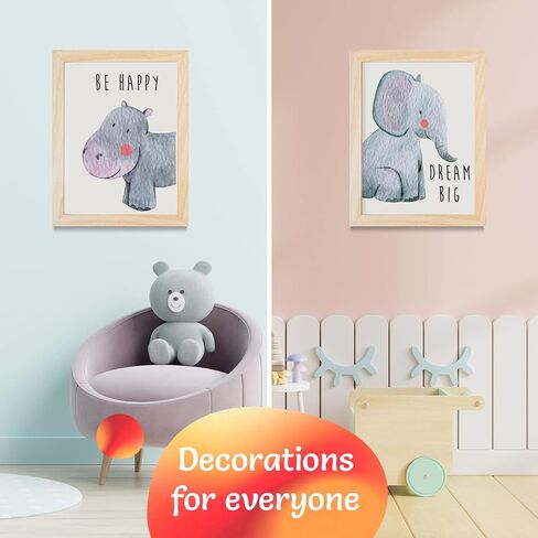 Throwback Traits Safari Nursery Decor - Baby Room Decor Animal Pictures for Nursery, Safari Decor, Baby Wall Decor, Nursery Wall Decor, Nursery Wall Art for Boys and Girls, Set of 6 – 8x10 (Safari) in Saudi Arabia