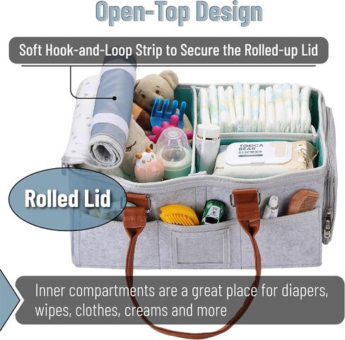 Mr. Pen- Baby Diaper Caddy Organizer, Blue Inside, Diaper Organizer, Car Diaper Caddy, Baby Caddy Organizer, Portable Diaper Caddy, Diaper Organizer for Changing Table, Baby Organizer for Nursery in Saudi Arabia