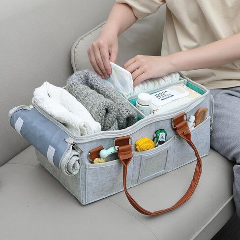 Mr. Pen- Baby Diaper Caddy Organizer, Blue Inside, Diaper Organizer, Car Diaper Caddy, Baby Caddy Organizer, Portable Diaper Caddy, Diaper Organizer for Changing Table, Baby Organizer for Nursery in Saudi Arabia