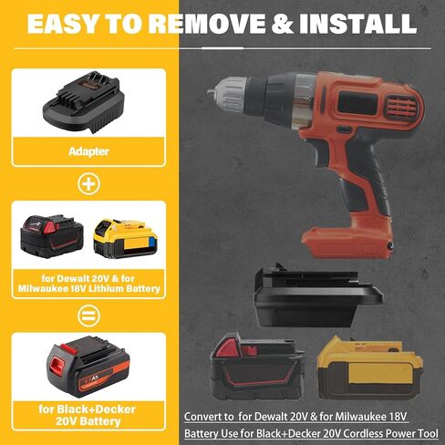 Battery Adapter for makita 18V Lithium Battery Convert to for Black+Decker 20V LBXR2020 LBX20 LBXR20 Battery Use for Black+Decker 20V Cordless Power Tool (Adapter only) in Kuwait