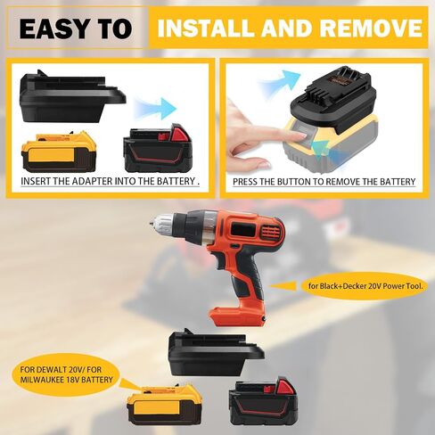 Battery Adapter for makita 18V Lithium Battery Convert to for Black+Decker 20V LBXR2020 LBX20 LBXR20 Battery Use for Black+Decker 20V Cordless Power Tool (Adapter only) in Kuwait