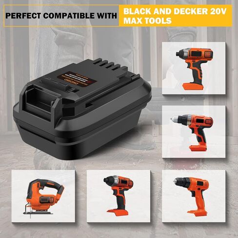 Battery Adapter for makita 18V Lithium Battery Convert to for Black+Decker 20V LBXR2020 LBX20 LBXR20 Battery Use for Black+Decker 20V Cordless Power Tool (Adapter only) in Kuwait