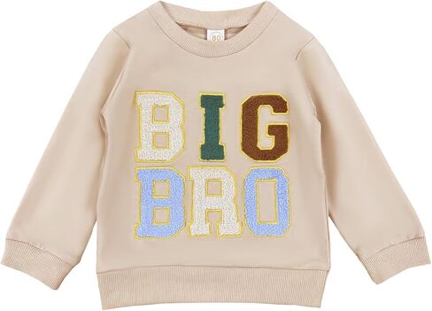 Ayalinggo Toddler Baby Boy Girl Matching Clothes Big Sis Bro Crewneck Sweatshirt Oversized Sweater Outfits in Saudi Arabia