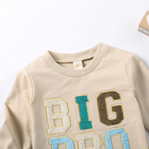 Ayalinggo Toddler Baby Boy Girl Matching Clothes Big Sis Bro Crewneck Sweatshirt Oversized Sweater Outfits in Saudi Arabia