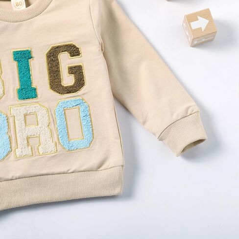 Ayalinggo Toddler Baby Boy Girl Matching Clothes Big Sis Bro Crewneck Sweatshirt Oversized Sweater Outfits in Saudi Arabia