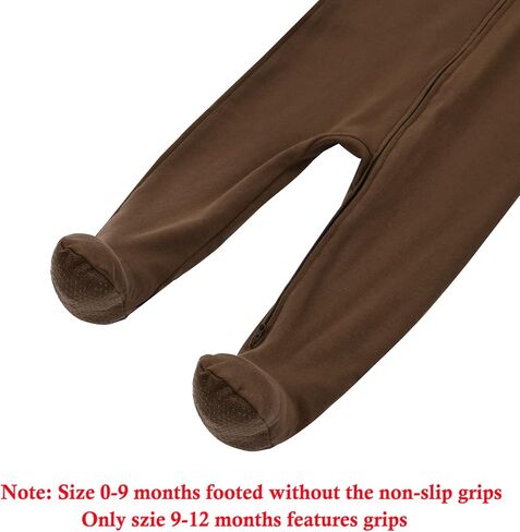 Aablexema Baby Pajamas with Feet and Mittens 2-Pack Zip Up Infant Cotton Long Sleeve Footies Sleep and Play in Saudi Arabia