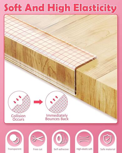 Baby Proofing, Clear Edge Protector Strip, Soft Corner Protectors for Kids, Baby Child Safety Corner Guards for Furniture Against Sharp Corners for Tables, Drawers, Sink, Wall 1.2in x 3.3ft in Saudi Arabia