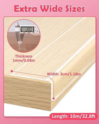 Baby Proofing, Clear Edge Protector Strip, Soft Corner Protectors for Kids, Baby Child Safety Corner Guards for Furniture Against Sharp Corners for Tables, Drawers, Sink, Wall 1.2in x 3.3ft in Saudi Arabia
