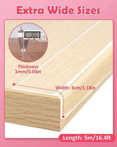 Baby Proofing, Clear Edge Protector Strip, Soft Corner Protectors for Kids, Baby Child Safety Corner Guards for Furniture Against Sharp Corners for Tables, Drawers, Sink, Wall 1.2in x 3.3ft in Saudi Arabia