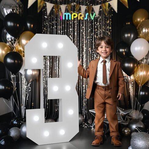imprsv Marquee Numbers 18th-Birthday Decorations: Large 4ft Light up Number Balloon for Party Big 18 Year Old Girl Boy Birthday Decoration Anniversary Foam Board Wall Number 18 in Kuwait