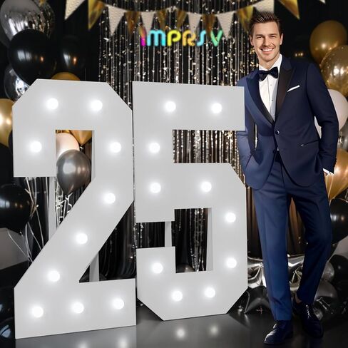 imprsv Marquee Numbers 18th-Birthday Decorations: Large 4ft Light up Number Balloon for Party Big 18 Year Old Girl Boy Birthday Decoration Anniversary Foam Board Wall Number 18 in Kuwait