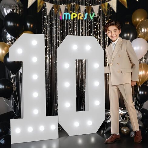 imprsv Marquee Numbers 18th-Birthday Decorations: Large 4ft Light up Number Balloon for Party Big 18 Year Old Girl Boy Birthday Decoration Anniversary Foam Board Wall Number 18 in Kuwait