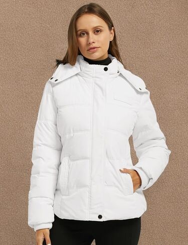 Wantdo Women's Hooded Warm Winter Coat Quilted Thicken Puffer Jacket with Removable Hood in Kuwait