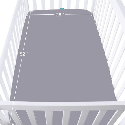Pack and Play Sheets & Mattress Protector Set, 4-Pack, Grey & Navy | 4-Piece Set: 2 Waterproof Quilted Covers + 2 Soft Sheets, Fits 39"x27" Playards, Machine Washable in Saudi Arabia