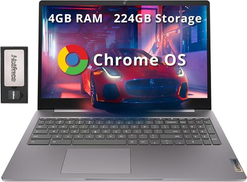 لينوفو لابتوب كروم بوك C340 2 في 1، شاشة لمس 15.6 انش FHD (1920 × 1080)، معالج انتل بنتيوم جولد 4417U، ذاكرة RAM DDR4 سعة 4GB، SSD 32GB، نظام تشغيل كروم، 81T90003US، رمادي معدني in Kuwait