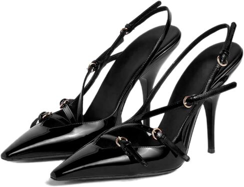 CORNMOOD Slingback هريرة الكعوب للنساء Stiletto الكعوب أشار تو مع مشبك حزام كعب الصنادل حذاء بكعب مثير in Kuwait
