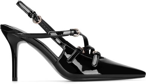 CORNMOOD Slingback هريرة الكعوب للنساء Stiletto الكعوب أشار تو مع مشبك حزام كعب الصنادل حذاء بكعب مثير in Kuwait