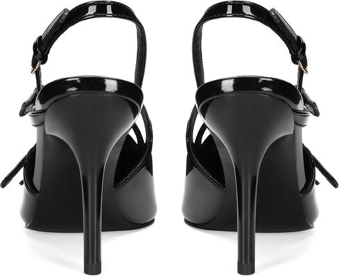 CORNMOOD Slingback هريرة الكعوب للنساء Stiletto الكعوب أشار تو مع مشبك حزام كعب الصنادل حذاء بكعب مثير in Kuwait