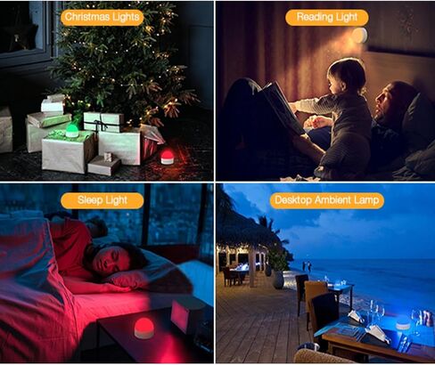 Kintion Night Light, Portable LED Night Light, Dimmable 6 Color Lighting Nursery Night Lamp (with RGB Mode), Soft Eye Caring Night Light for Sleep Aid (White, 1 PCS) in Saudi Arabia