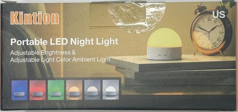 Kintion Night Light, Portable LED Night Light, Dimmable 6 Color Lighting Nursery Night Lamp (with RGB Mode), Soft Eye Caring Night Light for Sleep Aid (White, 1 PCS) in Saudi Arabia