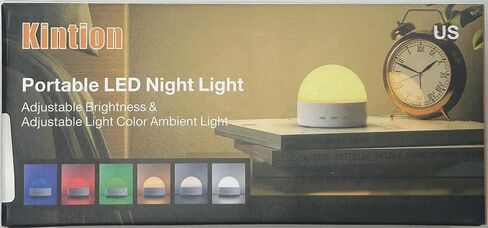 Kintion Portable Night Light, Rechargeable Dimmable 8 Color Lighting (1pcs) | 1800mAh Battery Small LED Lamp for Nursery, Baby, Kids and Adults in Kuwait