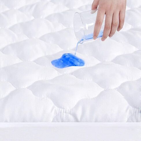 2 Pack Crib Mattress Protector Sheets Fitted Waterproof Crib Mattress Pad Cover, Noiseless & Machine Wash 100% Absorbent Crib/Toddler Mattress Protector Sheet Quilted, White, 52" x 28" in Saudi Arabia