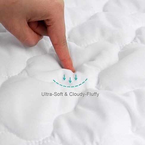 2 Pack Crib Mattress Protector Sheets Fitted Waterproof Crib Mattress Pad Cover, Noiseless & Machine Wash 100% Absorbent Crib/Toddler Mattress Protector Sheet Quilted, White, 52" x 28" in Saudi Arabia