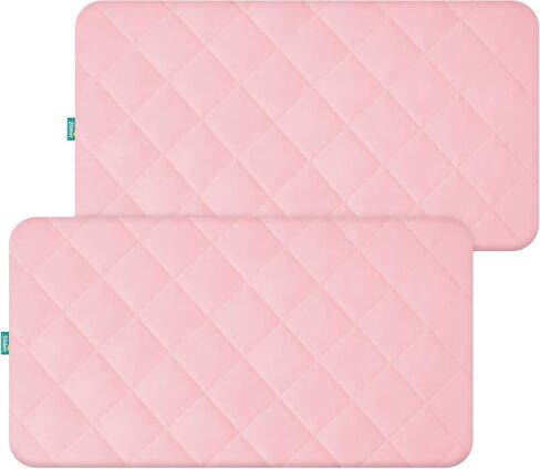 2 Pack Crib Mattress Protector Sheets Fitted Waterproof Crib Mattress Pad Cover, Noiseless & Machine Wash 100% Absorbent Crib/Toddler Mattress Protector Sheet Quilted, White, 52" x 28" in Saudi Arabia