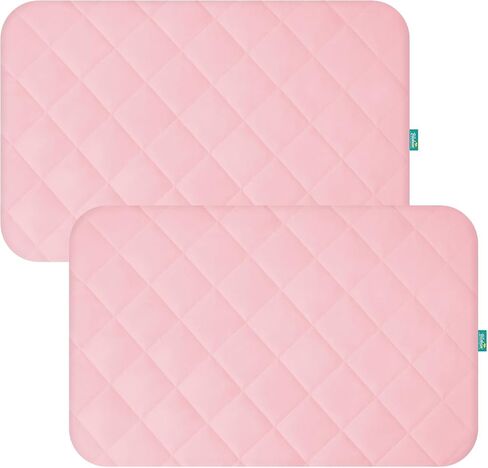 2 Pack Crib Mattress Protector Sheets Fitted Waterproof Crib Mattress Pad Cover, Noiseless & Machine Wash 100% Absorbent Crib/Toddler Mattress Protector Sheet Quilted, White, 52" x 28" in Saudi Arabia