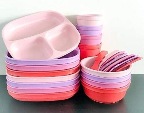 Re-Play 12 oz. Toddler Bowls Set of 3 - Kids Deep-Walled, Durable & Reusable Snack and Meal Bowls, Dishwasher & Microwave Safe, BPA-Free, Made in USA from Recycled Plastic, Princess in Saudi Arabia