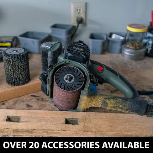 RESTORER Drum Sander Tool for Woodworking, Surface Conditioning, Buffer Polisher, Paint Stripper Remover, WR351K2 Variable Speed with vac attachment, Tool Bag, OHIO family business, 11 x 7 x 7 inches in Saudi Arabia