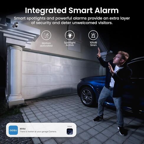 AOSU Solar Security Cameras Wireless Outdoor, 2K QHD Home Security System, 4 Cameras Kit with 166° Ultra-Wide View, Forever Power, Spotlight Camera, 32G Local Storage, No Monthly Fee in Saudi Arabia