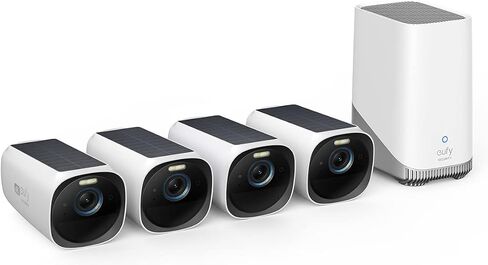 eufy Security eufyCam S330 (eufyCam 3), 2-Cam Kit, 4K Solar | Forever Power Solar Panel, AI Face Recognition, Expandable Local Storage, No Monthly Fee, Outdoor Wireless in Saudi Arabia