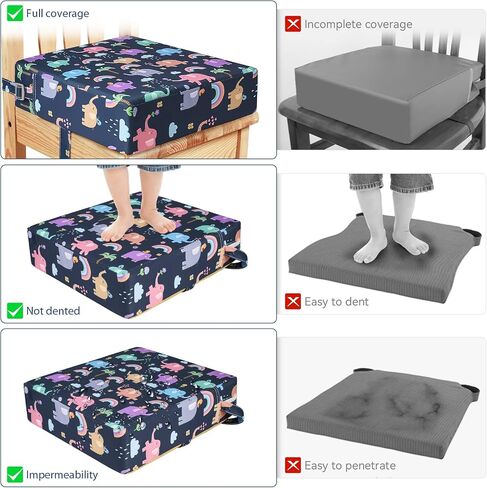 Toddler Booster Seat for Dining Table, Washable Thick Strong Support Portable Booster Chair for Toddlers Eating, Easy Cleaning Booster Seat Cushion Detachable with Fix Straps in Saudi Arabia
