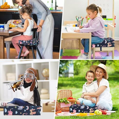 Toddler Booster Seat for Dining Table, Washable Thick Strong Support Portable Booster Chair for Toddlers Eating, Easy Cleaning Booster Seat Cushion Detachable with Fix Straps in Saudi Arabia