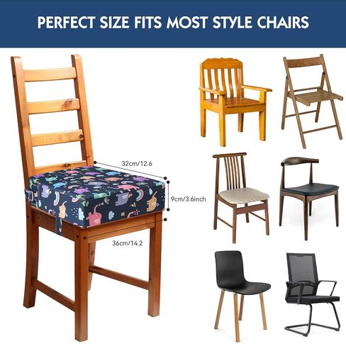 Toddler Booster Seat for Dining Table, Washable Thick Strong Support Portable Booster Chair for Toddlers Eating, Easy Cleaning Booster Seat Cushion Detachable with Fix Straps in Saudi Arabia