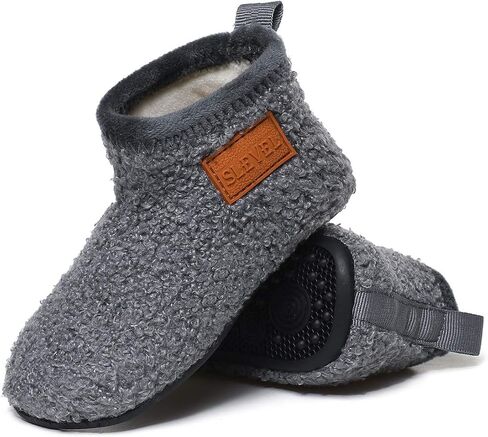 SLEVEL Comfort Toddler Slippers Lightweight Little Kids Indoor Non Slip Grip Around The House Home Shoes for Boys Girls in Saudi Arabia