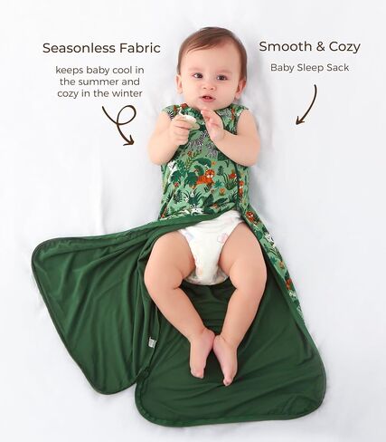 Baby Sleep Sack Soft Wearable Blanket 2-Way Zipper Sleeping Bag for Girls Boys 0-3T, Viscose Made from Bamboo in Saudi Arabia