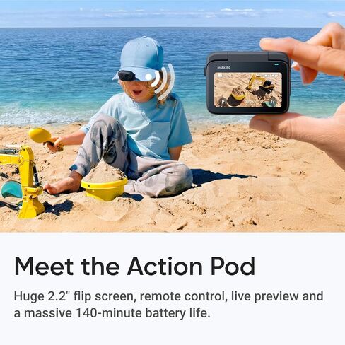 Insta360 GO 3S - 64 GB Black 4K Tiny Portable Vlogging Camera, Hands-Free POVs, Mount Anywhere, Stabilization, 140 Min Battery Life, 10m Waterproof, Apple Find My, Pet POV in Saudi Arabia