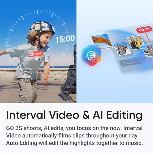 Insta360 GO 3S - 64 GB Black 4K Tiny Portable Vlogging Camera, Hands-Free POVs, Mount Anywhere, Stabilization, 140 Min Battery Life, 10m Waterproof, Apple Find My, Pet POV in Saudi Arabia