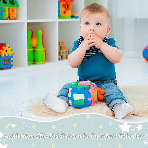 SkiBeaut Toddler Socks Ankle Boys Girls Non Slip Skid Kids Socks 12 Pairs Grips Low Cut Socks for 1-7 Years Children Socks in Kuwait