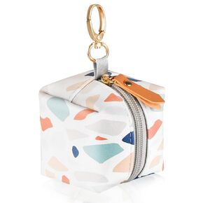 Baby Pacifier Case with Clip, Baby Pacifier Holder Pouch Box for Diaper Bag, Holds 2 Pacifiers for Travel Outdoor Activities, Small Baby Utensils,Colorful Stone
