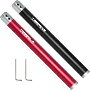 2PCS Carbide Wood Lathe Truning Tools Grip Handle, Accept 10mm Square Turning Tool bar (Black and red)
