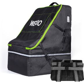 360° Padded Car Seat Travel Bag for Airplane,Waterproof Gate Check Car seat Bags for Air Travel, Universal Fit for Graco Chicco Britax Evenflo Cybex Maxi Cosi Peg ，20"x21"x30"，Large
