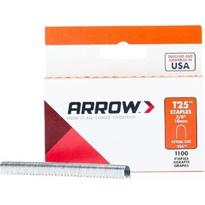Arrow 256 Genuine T25/T2025 3/8-Inch Staples, 1,100-Pack , Grey