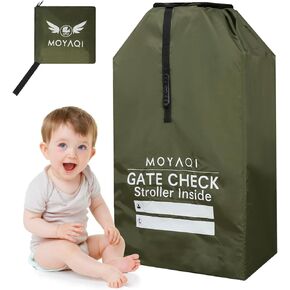 MYQ MOYAQI Car Seat Travel Bag for Airplane,Gate Check Bag with Durable Nylon, Adjustable Carry Straps, Infant Travel Stroller Carriers & Booster Seats,Olive Green